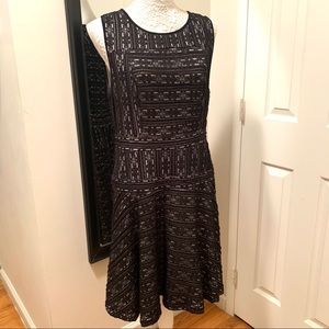 Vince Camuto Black Lace and Cream Dress
